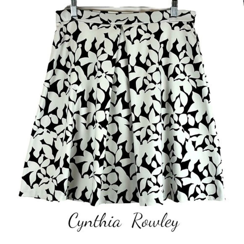 Cynthia Rowley Black White Full Skirt NWOT Size M